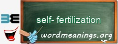 WordMeaning blackboard for self-fertilization